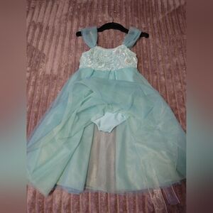 Light Aqua Tulle Flower Girl Dress